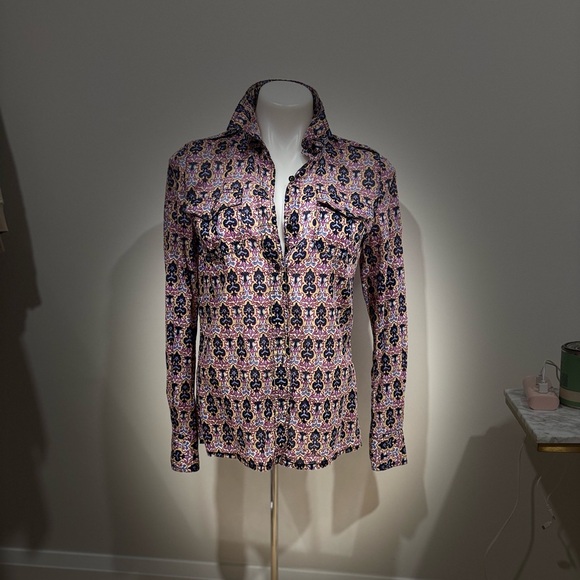 Tory Burch Multicolor Patterned Button Down Shirt - Picture 14 of 14